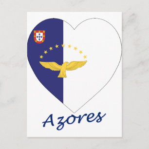 Azores Flag Heart Briefkaart