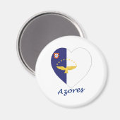 Azores Flag Heart Magneet (Voorkant / Achterkant)
