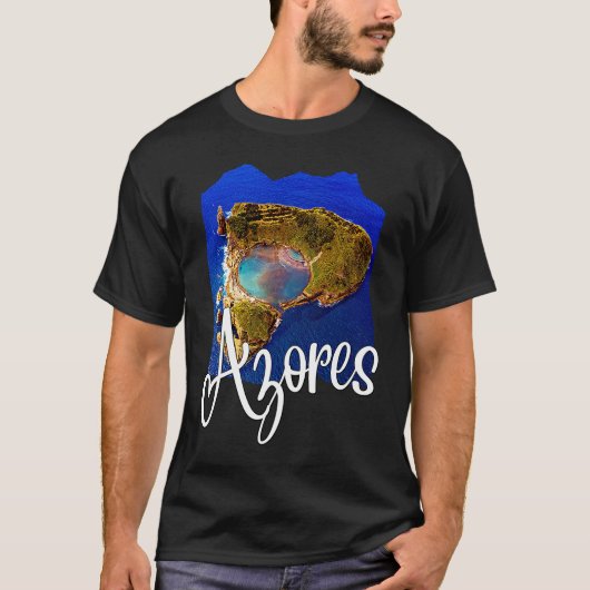 Azores Flag Patriotic Portuguese Roots Azores Souv T-shirt (Voorkant)