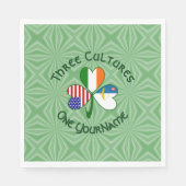 Azores Ireland USA Flags Shamrock Personalized Servet (Voorkant)