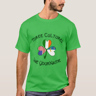 Azores Ireland USA Shamrock Flag Personalized Men T-shirt