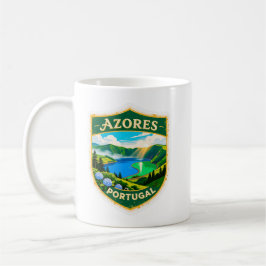 Azores Portugal Travel Badge Mug – Scenic Lagoa da Koffiemok