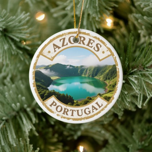 Azores Portugal Travel Badge Ornament – Two-Sided (Boom)
