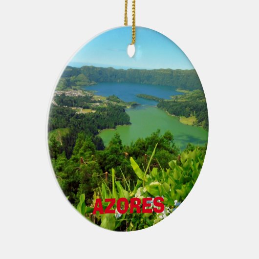 Azores Sete Cidades kerstversiering Keramisch Ornament (Rechts)