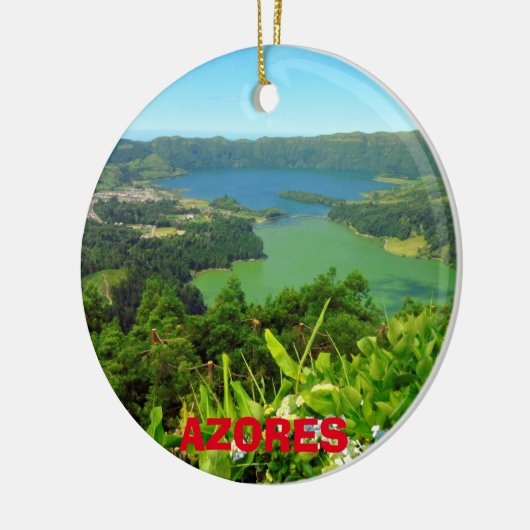 Azores Sete Cidades kerstversiering Keramisch Ornament (Links)