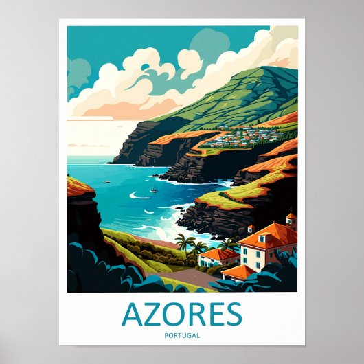 Azores Travel Print Wall Art Azores Wall Hanging H (Voorkant)