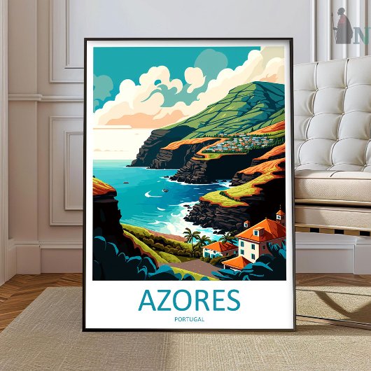 Azores Travel Print Wall Art Azores Wall Hanging H