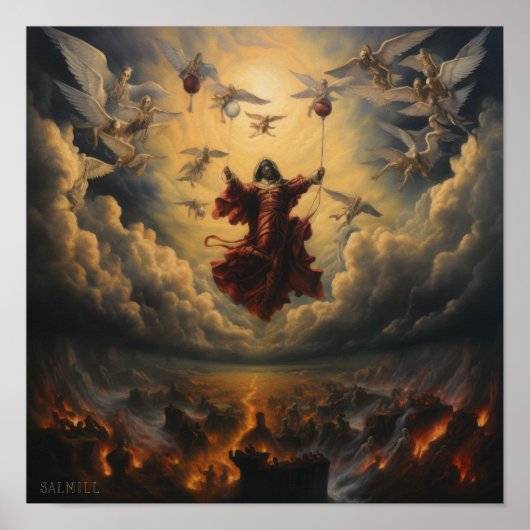 Azrael drijvend boven de mensheid Poster - Verbluf (Voorkant)