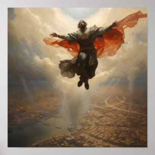 Azrael drijvend boven de mensheid - Uniek Poster v