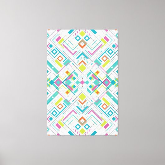Aztec abstract geometrisch patroon canvas afdruk (Voorkant)