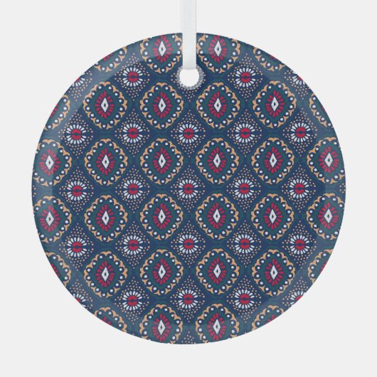 Aztec Allure: Tribal Striped Elegance Glas Ornament (Voorkant)