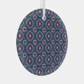 Aztec Allure: Tribal Striped Elegance Glas Ornament (Voorkant Rechts)