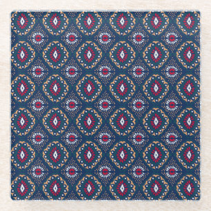 Aztec Allure: Tribal Striped Elegance Glazen Onderzetter