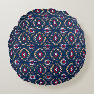 Aztec Allure: Tribal Striped Elegance Rond Kussen