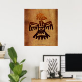 AZTEC ~ Amaranth Mexican Bird Spirit Art Poster (Thuiskantoor)