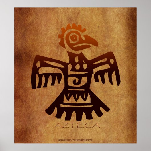 AZTEC ~ Amaranth Mexican Bird Spirit Art Poster (Voorkant)