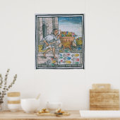 Aztec-ambachtslieden die veren verven poster (Keuken)