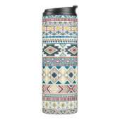 Aztec-amerikaans indiaans patroon etnische stammot thermosbeker (Gedraaid links)