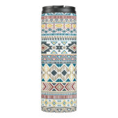 Aztec-amerikaans indiaans patroon etnische stammot thermosbeker (Achterkant)