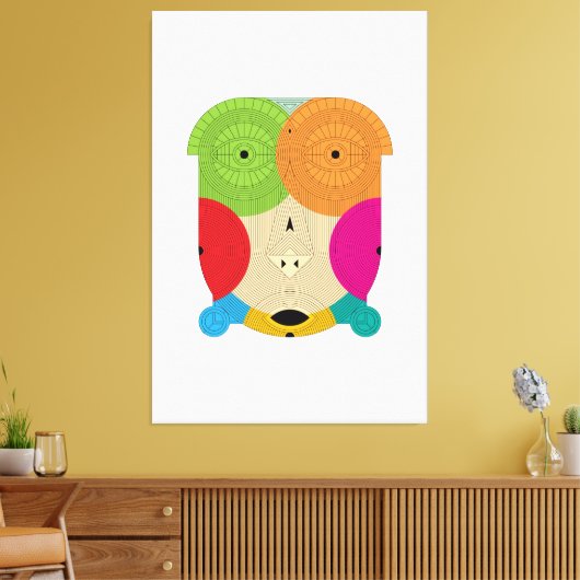 Aztec Ancient Lines Canvas Afdruk (Insitu (Woonkamer))