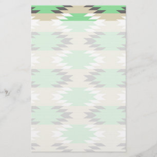 Aztec Andes Tribal Green Grey Native American Briefpapier
