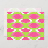Aztec Andes Tribal Hot Pink Lime Green Patroon Briefkaart (Voorkant / Achterkant)