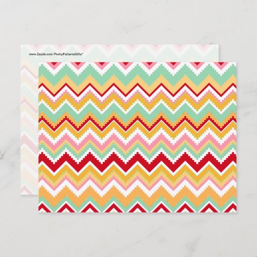 Aztec Andes Tribal Mountains Chevron Fiesta Zigag Briefkaart (Voorkant / Achterkant)
