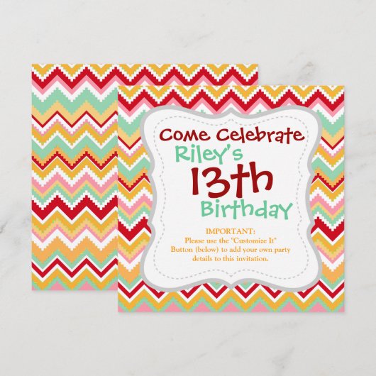 Aztec Andes Tribal Mountains Chevron Fiesta Zigag Kaart (Voorkant / Achterkant)