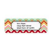 Aztec Andes Tribal Mountains Chevron Fiesta ZigZag Etiket (Voorkant)