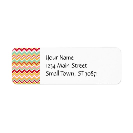 Aztec Andes Tribal Mountains Chevron Fiesta ZigZag Etiket (Voorkant)