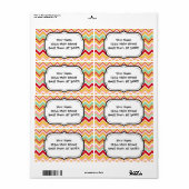 Aztec Andes Tribal Mountains Chevron Fiesta ZigZag Etiket (Full Sheet)