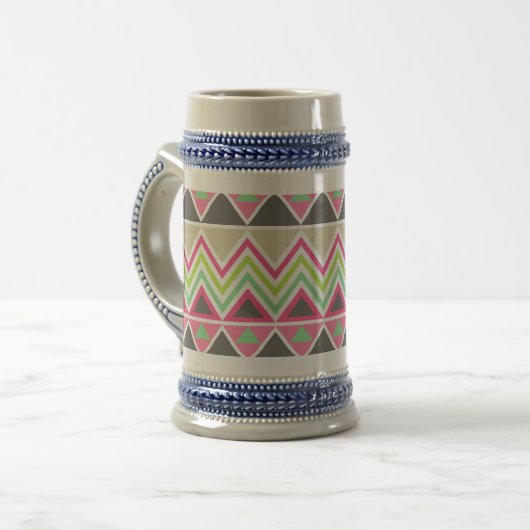Aztec Andes Tribal Mountains Chevron Zig Zags Bierpul (Voorkant links)