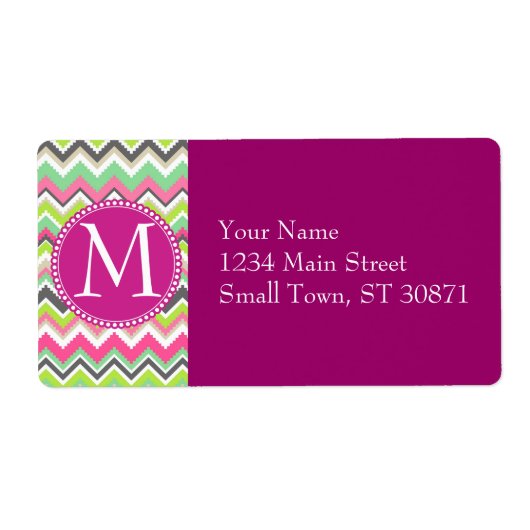 Aztec Andes Tribal Mountains Chevron Zig Zags Etiket (Voorkant)