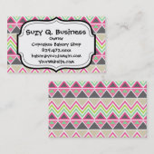 Aztec Andes Tribal Mountains Chevron Zig Zags Visitekaartje (Voorkant / Achterkant)