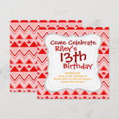 Aztec Andes Tribal Mountains Triangles Chevron Red Kaart (Voorkant / Achterkant)