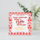 Aztec Andes Tribal Mountains Triangles Chevron Red Kaart (Staand voorkant)