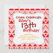 Aztec Andes Tribal Mountains Triangles Chevron Red Kaart (Voorkant)