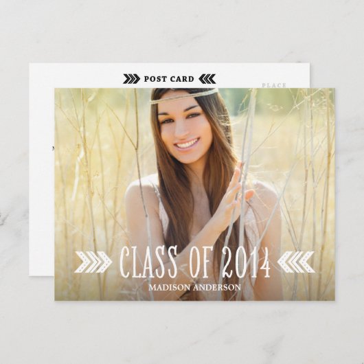 Aztec Arrows | Afstuderen Briefkaart uitnodiging (Voorkant / Achterkant)