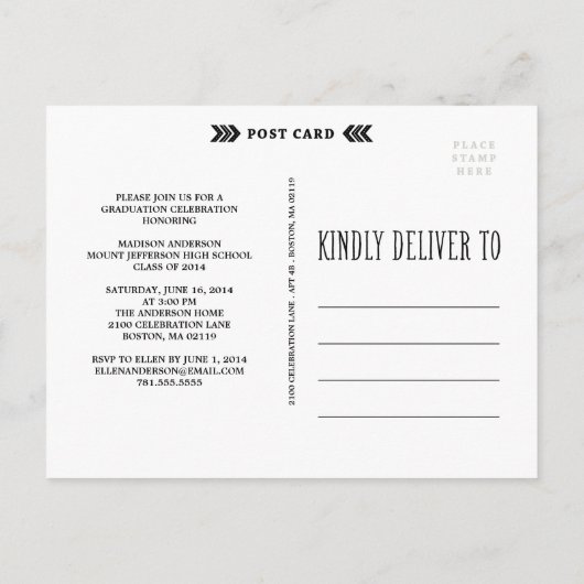 Aztec Arrows | Afstuderen Briefkaart uitnodiging (Achterkant)