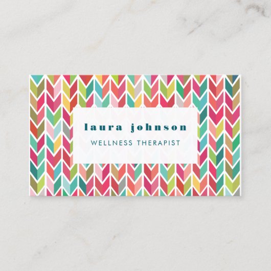 Aztec Arrows Patroon Masseuse Wellness Therapy Visitekaartje (Voorkant)
