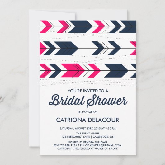 Aztec Arrows Pattern | Bridal Shower-uitnodiging Kaart (Voorkant)