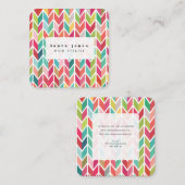 Aztec Arrows Pattern Hair Stylist Sjabloon Vierkante Visitekaartje (Voorkant / Achterkant)