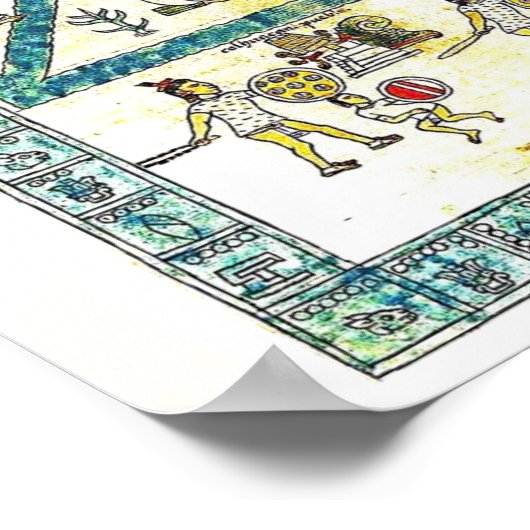 Aztec Art Codex Mendoza Hoesje copy, Middeleeuwen Poster (Hoek)