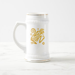Aztec Art Golden Monkey uit het oude Mexico Bierpul