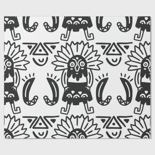 Aztec Art - Lizard Pattern Cadeaupapier (Vlak)