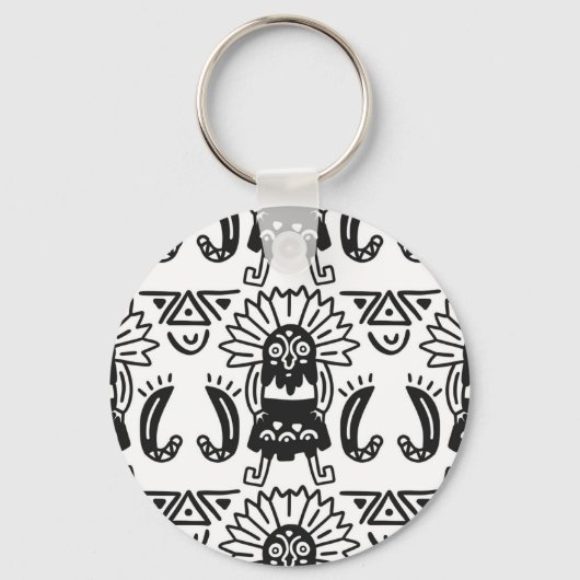 Aztec Art - Lizard Pattern Sleutelhanger (Voorkant)