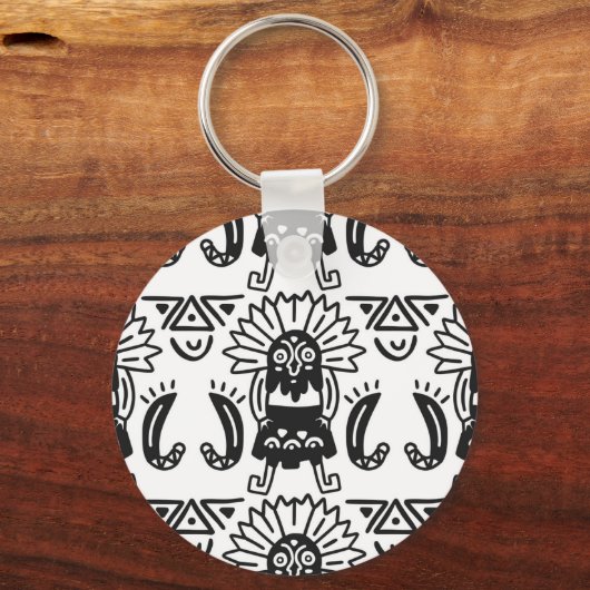 Aztec Art - Lizard Pattern Sleutelhanger (Voorkant)