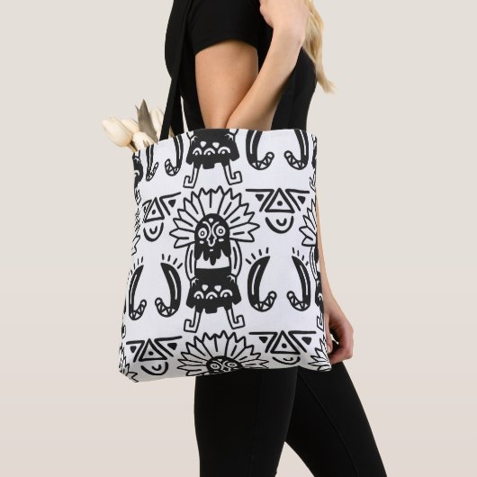 Aztec Art - Lizard Pattern Tote Bag (Dichtbij)
