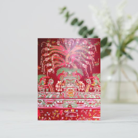 Aztec Art on Red Design Briefkaart (Staand voorkant)