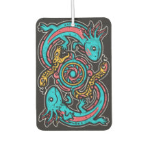 Aztec Axolotl Xolotl goden vechten roze blauw vint